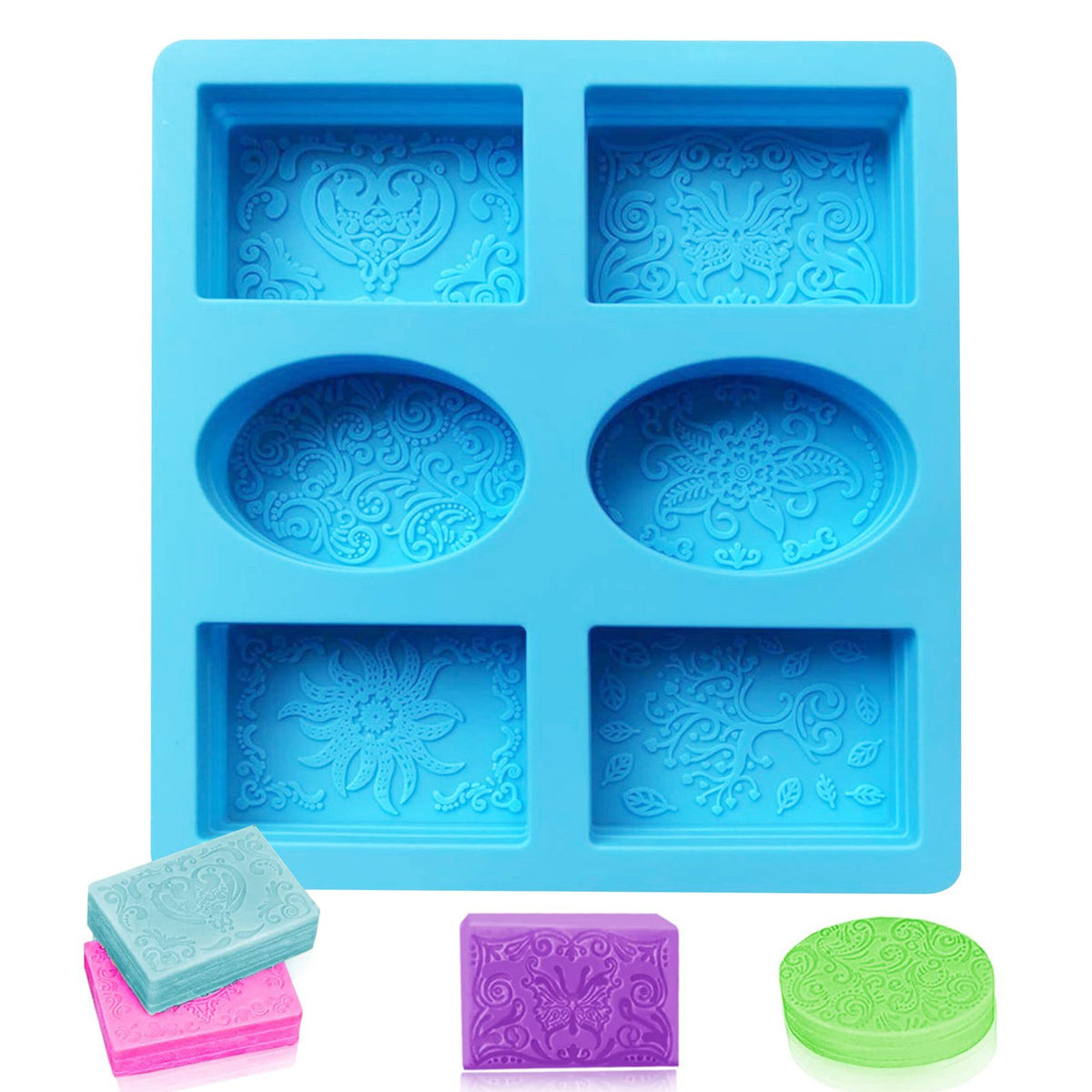 Flower Leaf Pattern Soap Mould, 6 Cavity — image 1