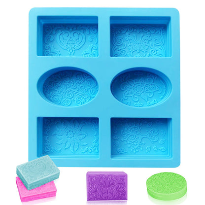 Flower Leaf Pattern Soap Mould, 6 Cavity — image 1