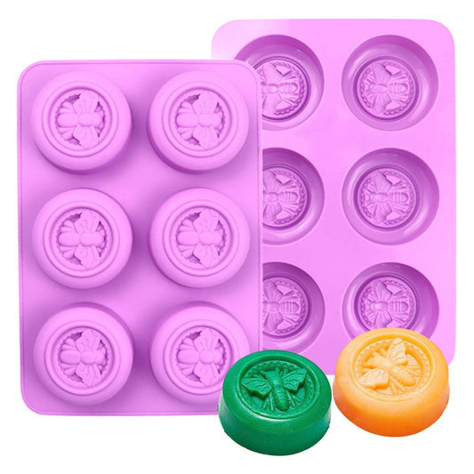 Silicone Round Honeybee Soap Mould — image 1