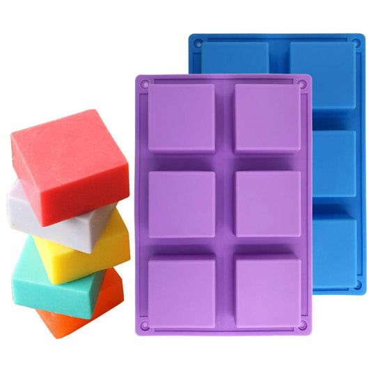 Silicone Square Shape Soap Mould, 6 Cavity — image 1
