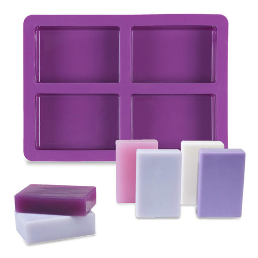 Silicone Rectangle Non-Stick Soap Mould, 4 Cavity — image 1