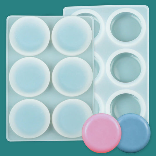 Silicone Round Soap Mould, 6 Cavity — image 1