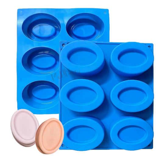 Silicone Oval Pear Shape Soap Mould, 6 Cavity — image 1