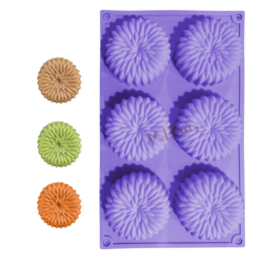 Silicone Flower Shape Mini Soap Mould, 6 Cavity — image 1
