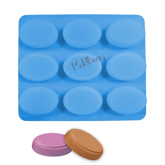 Silicone Oval Soap Mould, 9 Cavity — image 1