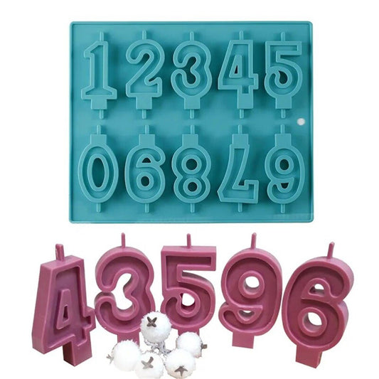 Silicone Number Candle Mould (0–9) for Birthday Cake — image 1