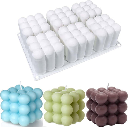 Silicone Bubble Candle Moulds, 6 cavity — image 1