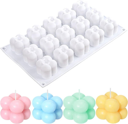 Silicone Bubble Candle Mould, 15 Cavity White — image 1