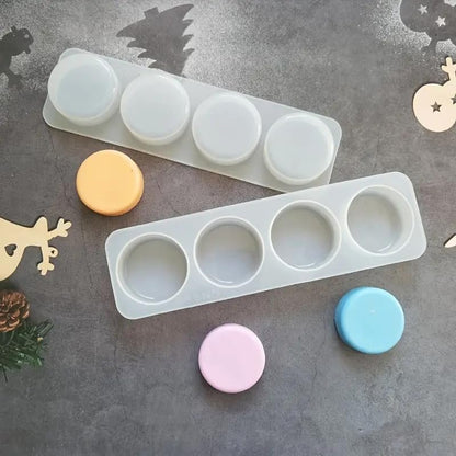 Silicone Round Shape Soap Mould, 4 Cavity — image 3