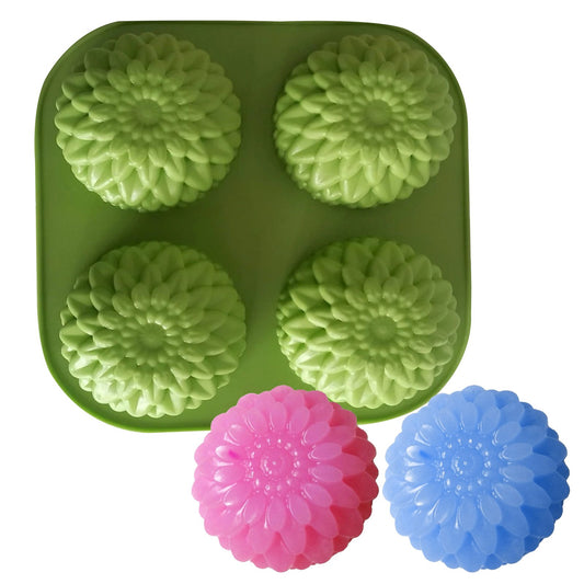 Silicone Sunflower Shape Soap Mould, 4 Cavity — image 1