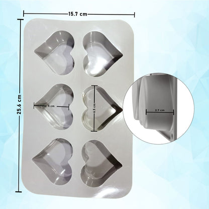 Silicone Heart Shape Soap Mould, 6 Cavity — image 2