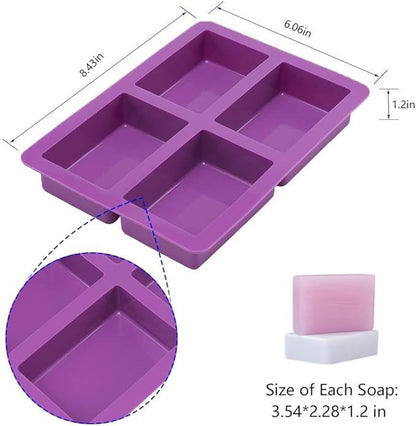Silicone Rectangle Soap Mould, 4 Cavity — image 2