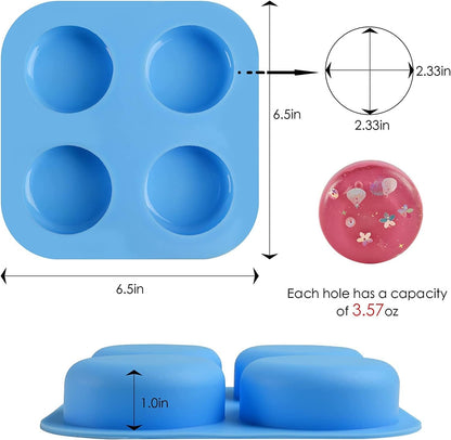 Silicone Round Soap Moulds, 4 Cavity — image 2