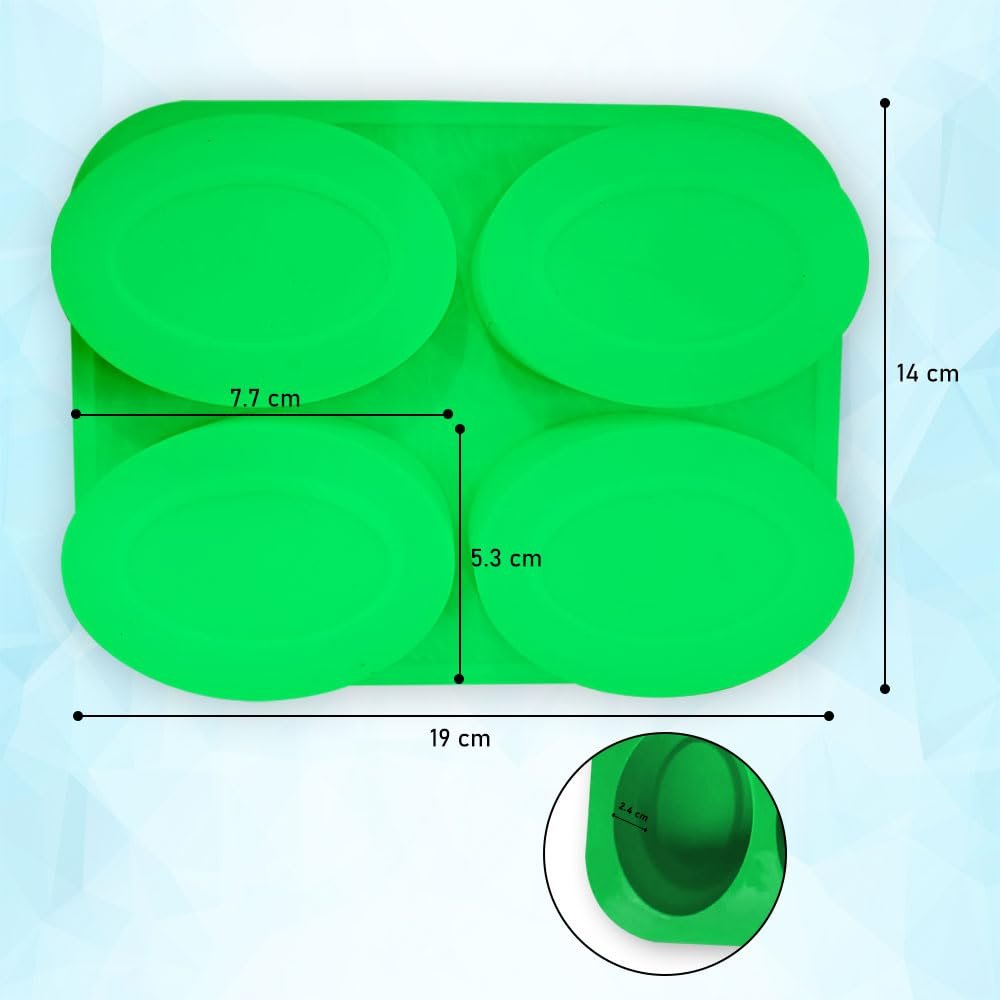 Silicone Oval Shaped Soap Mould, 4 Cavity — image 2