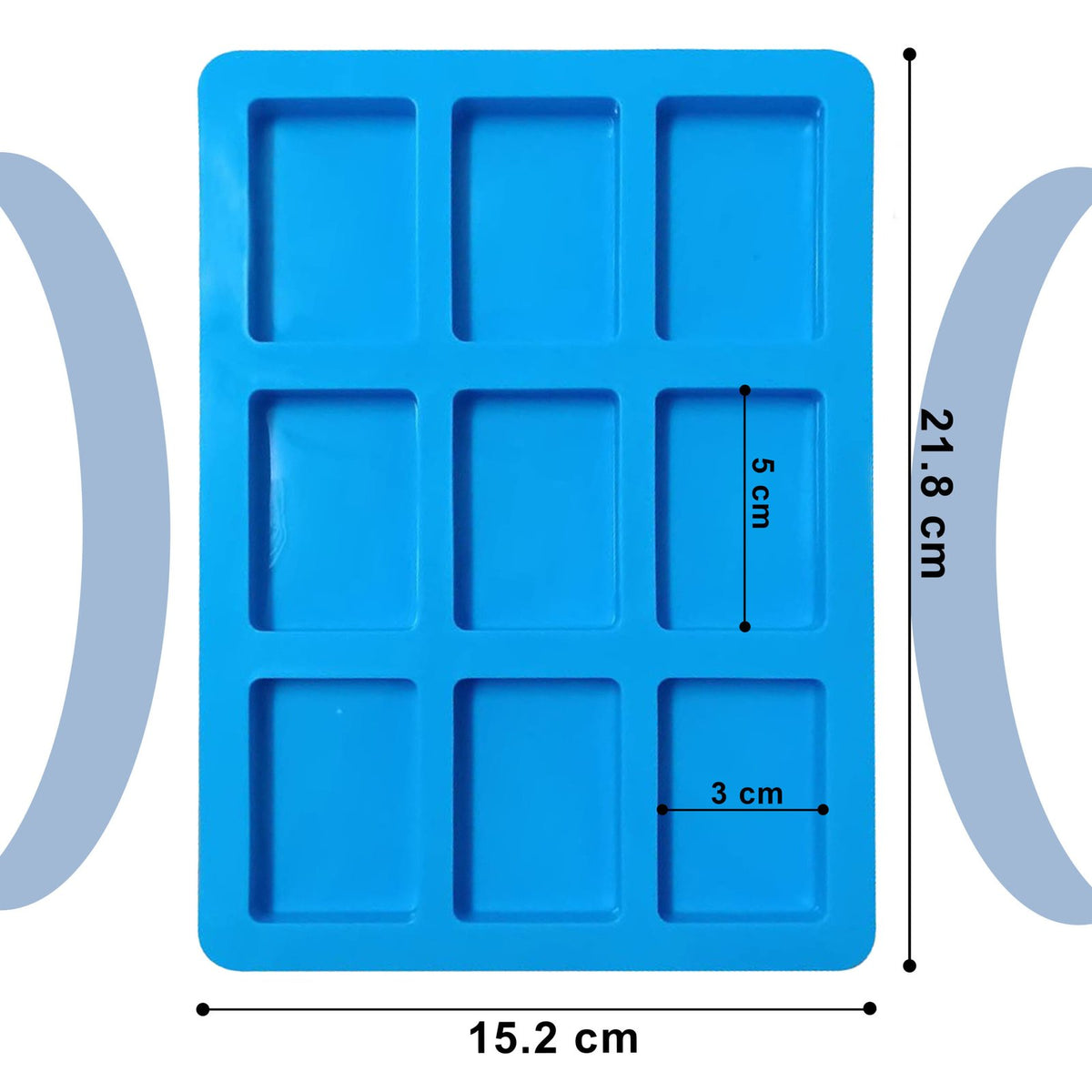 Silicone Rectangle Shape Soap Mould for Hotel, 9 Cavity — image 2