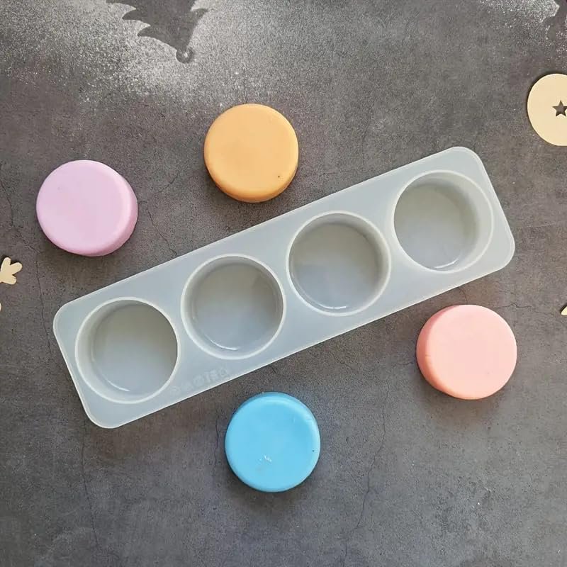 Silicone Round Shape Soap Mould, 4 Cavity — image 1