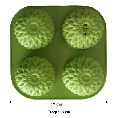 Silicone Sunflower Shape Soap Mould, 4 Cavity — image 2