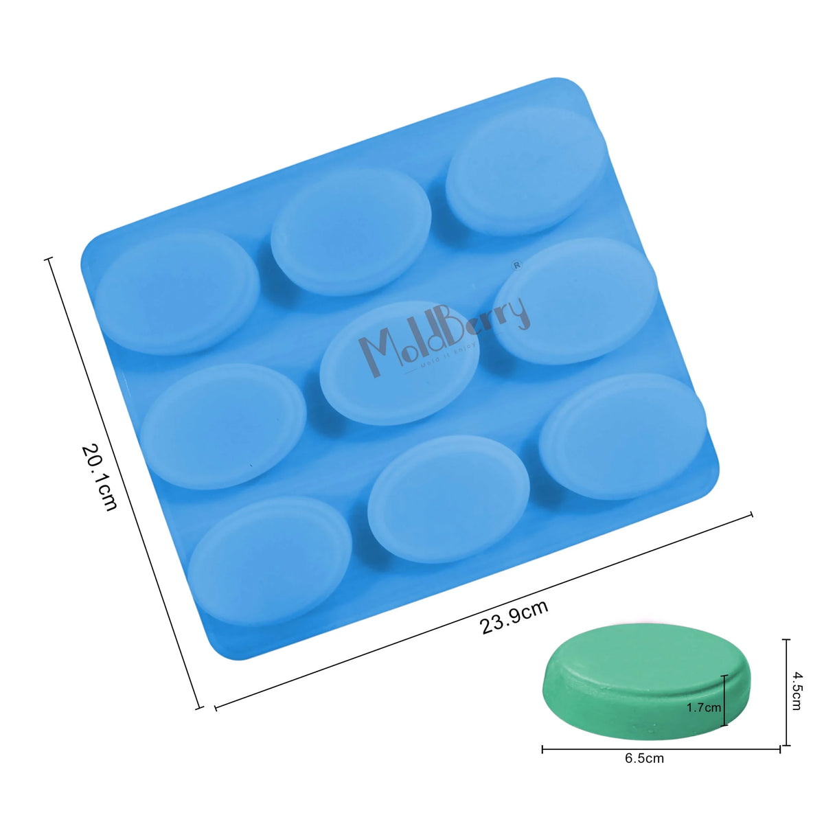 Silicone Oval Soap Mould, 9 Cavity — image 2