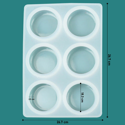 Silicone Round Soap Mould, 6 Cavity — image 2