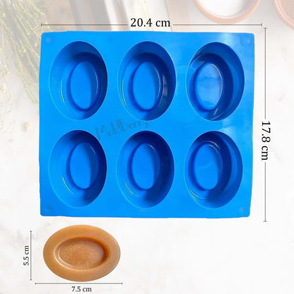 Silicone Oval Pear Shape Soap Mould, 6 Cavity — image 2