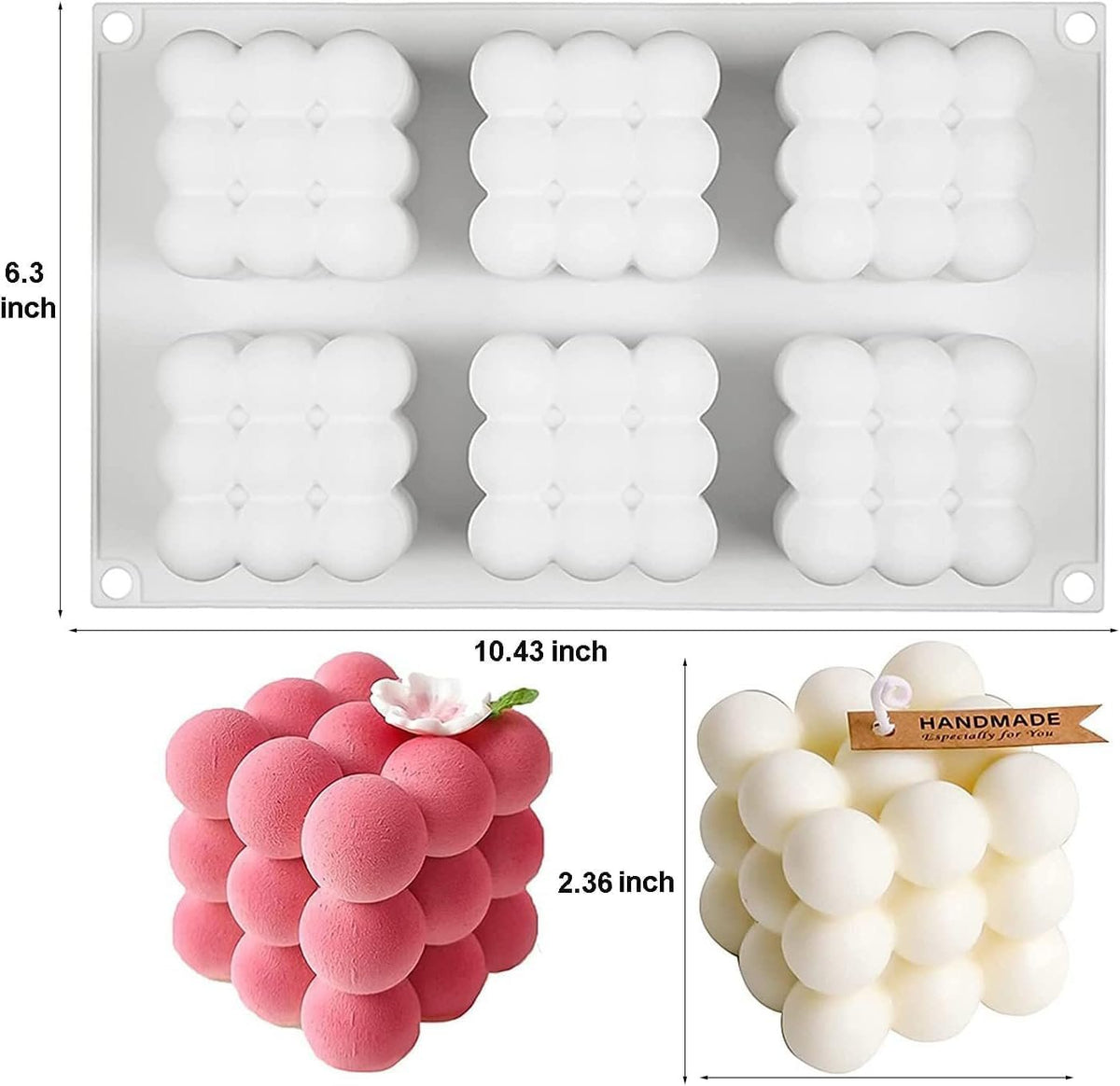 Silicone Bubble Candle Moulds, 6 cavity — image 2