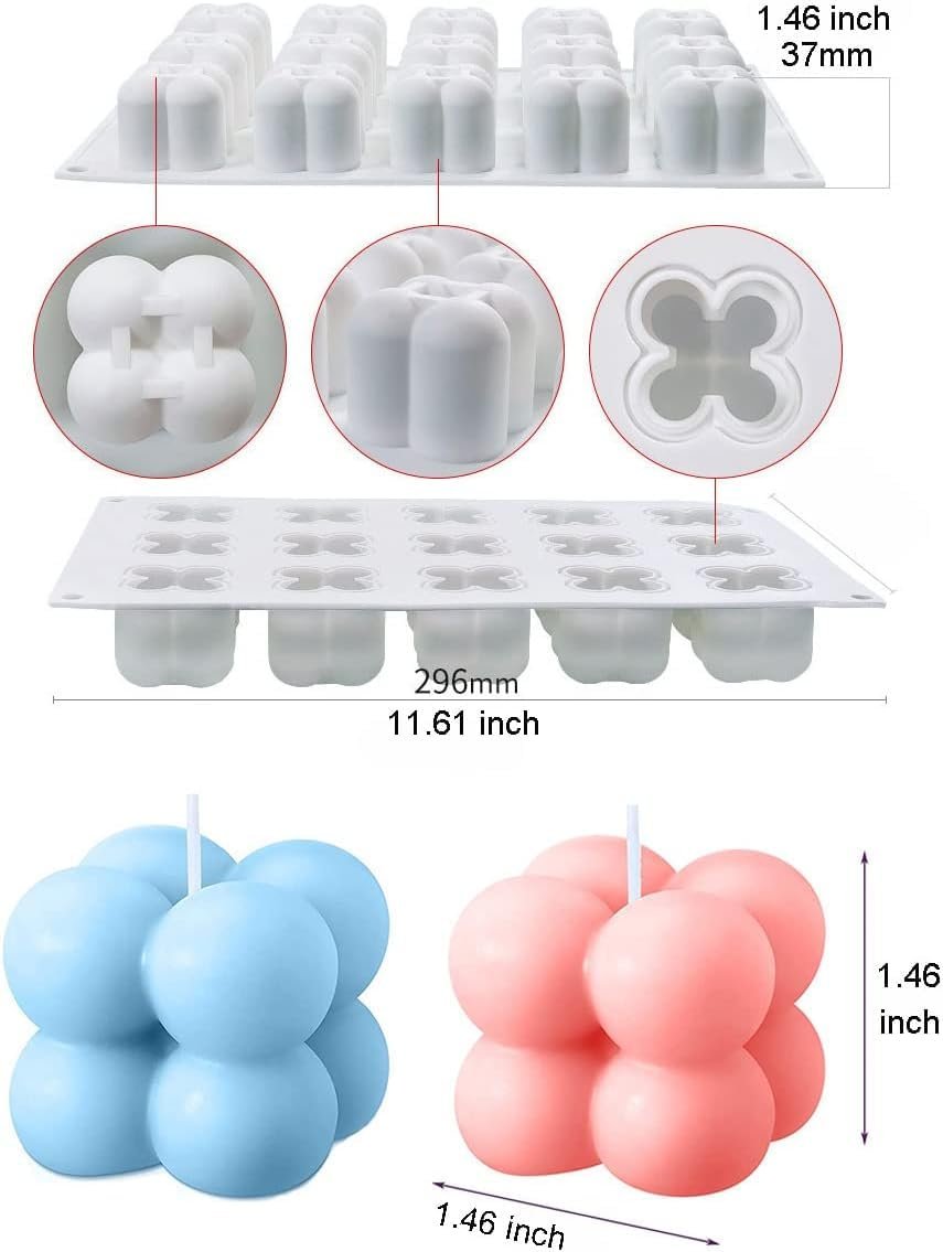 Silicone Bubble Candle Mould, 15 Cavity White — image 2
