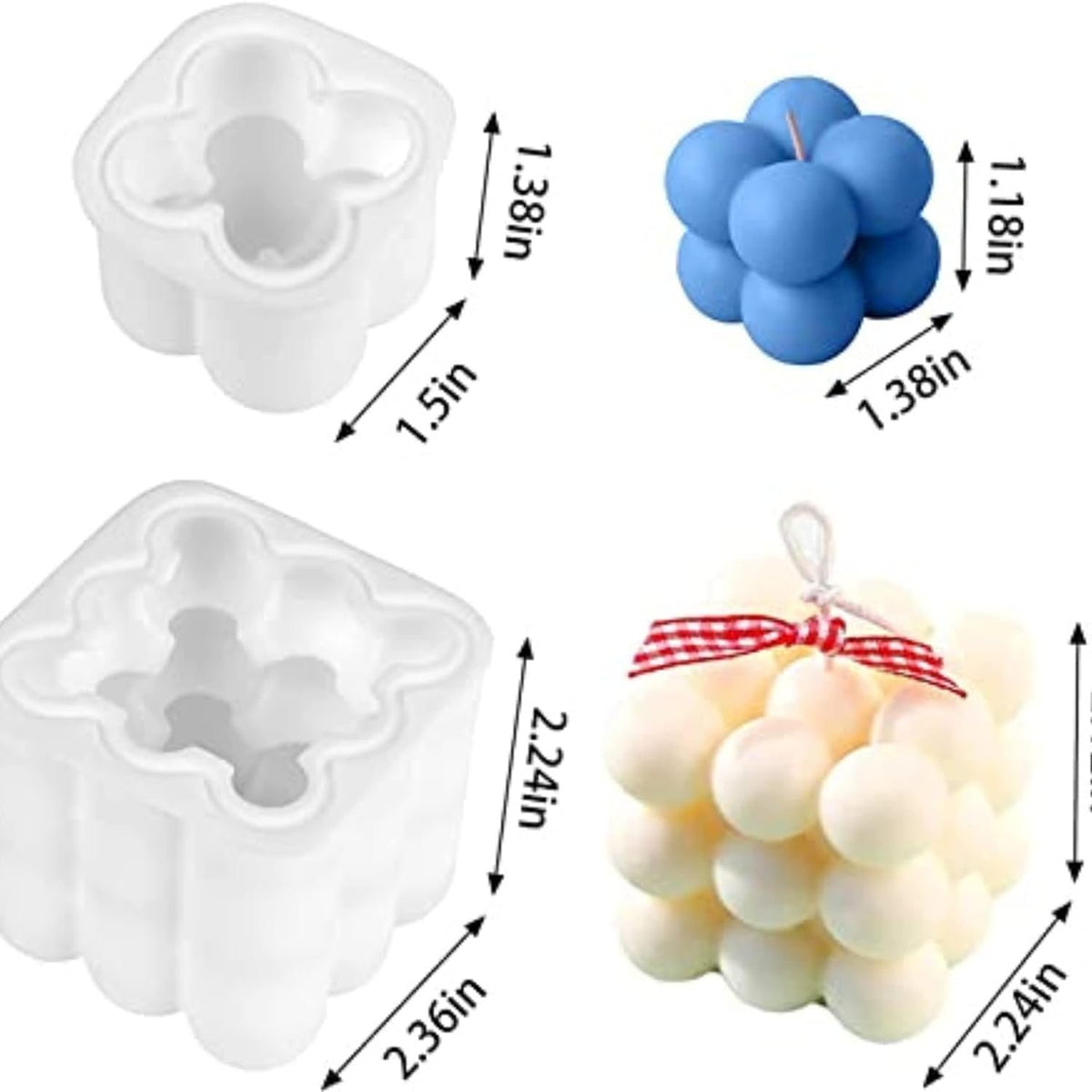 Silicone Bubble Candle Mould, 2 Big & 2 Small Bubble — image 2