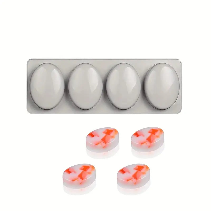 Silicone Oval Soap Mould, 4 Cavity — image 1