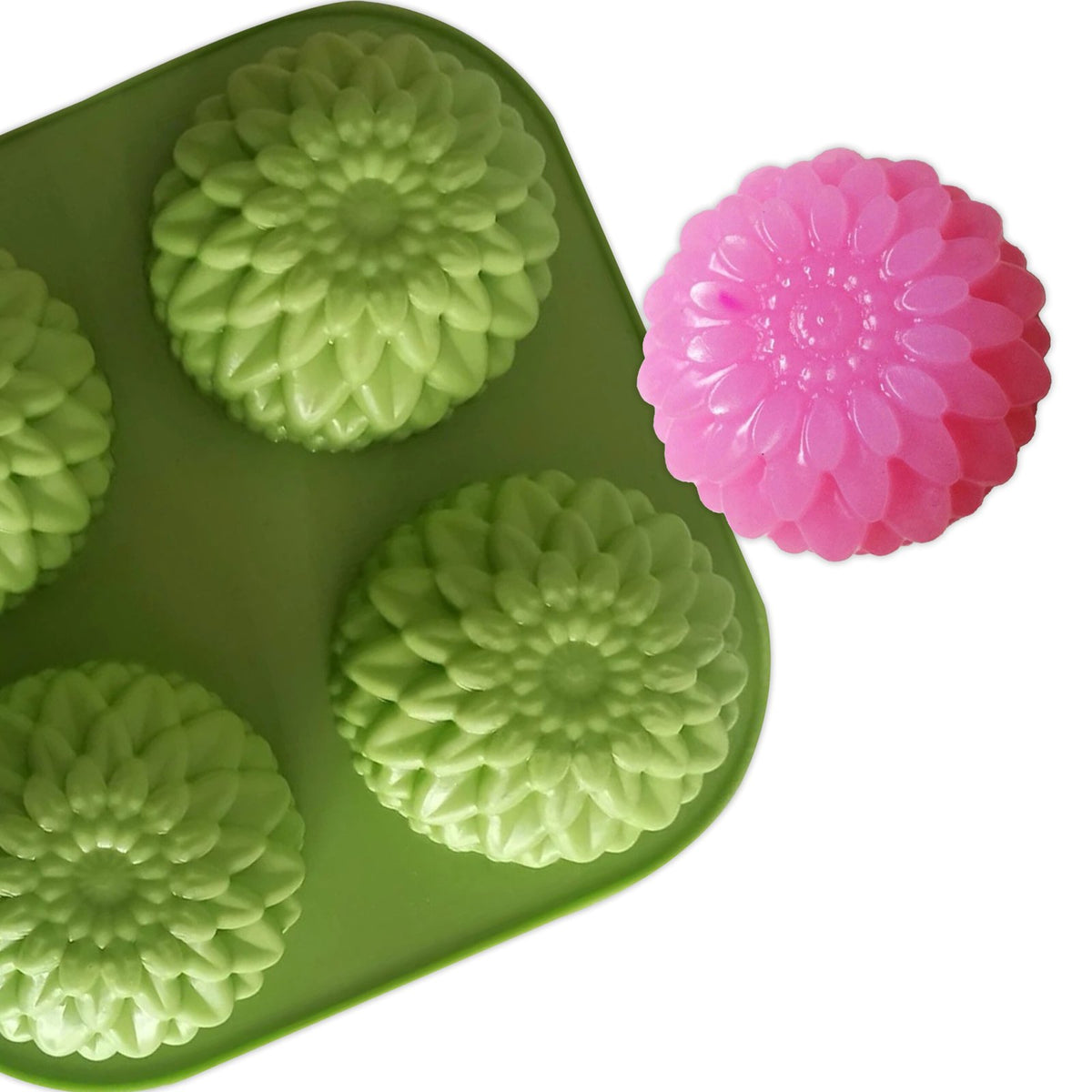 Silicone Sunflower Shape Soap Mould, 4 Cavity — image 5
