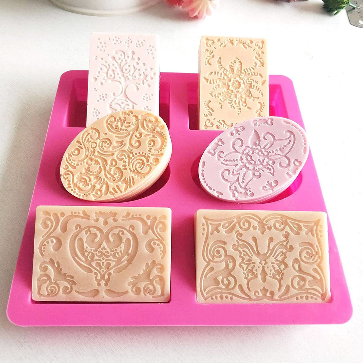 Flower Leaf Pattern Soap Mould, 6 Cavity — image 3