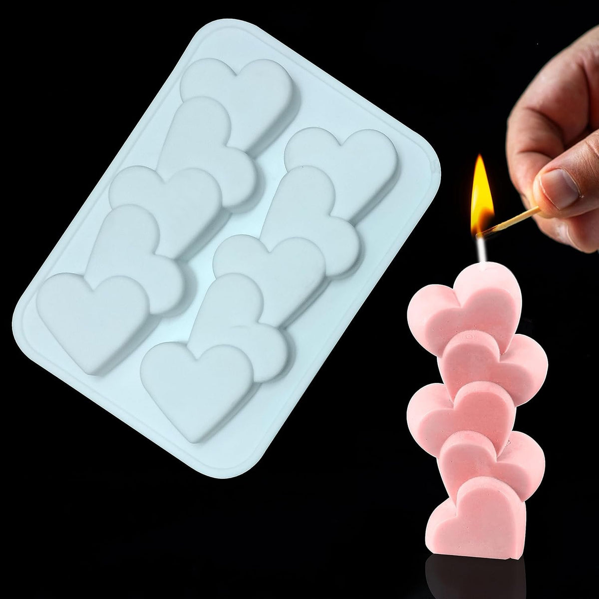 Simple Heart Shape Candle Mould, 2 Cavity — image 3