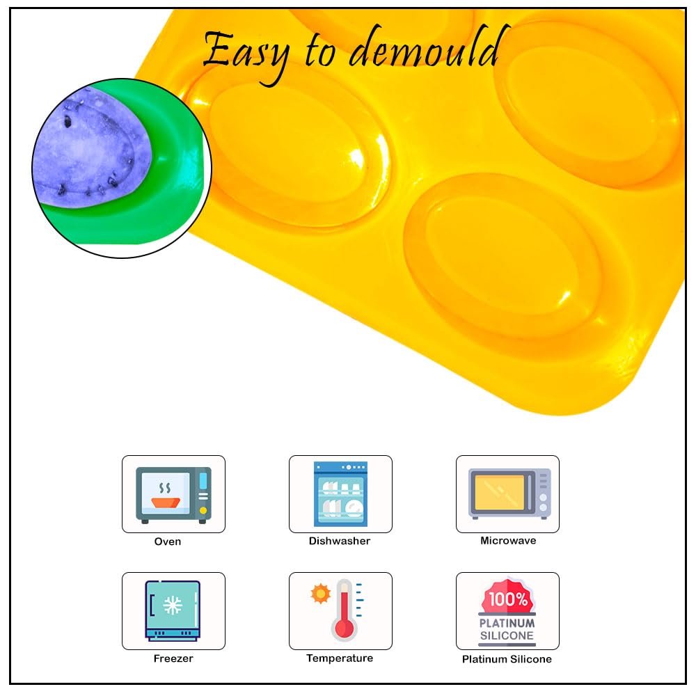 Silicone Oval Pears Soap Mould, 4 Cavity — image 3