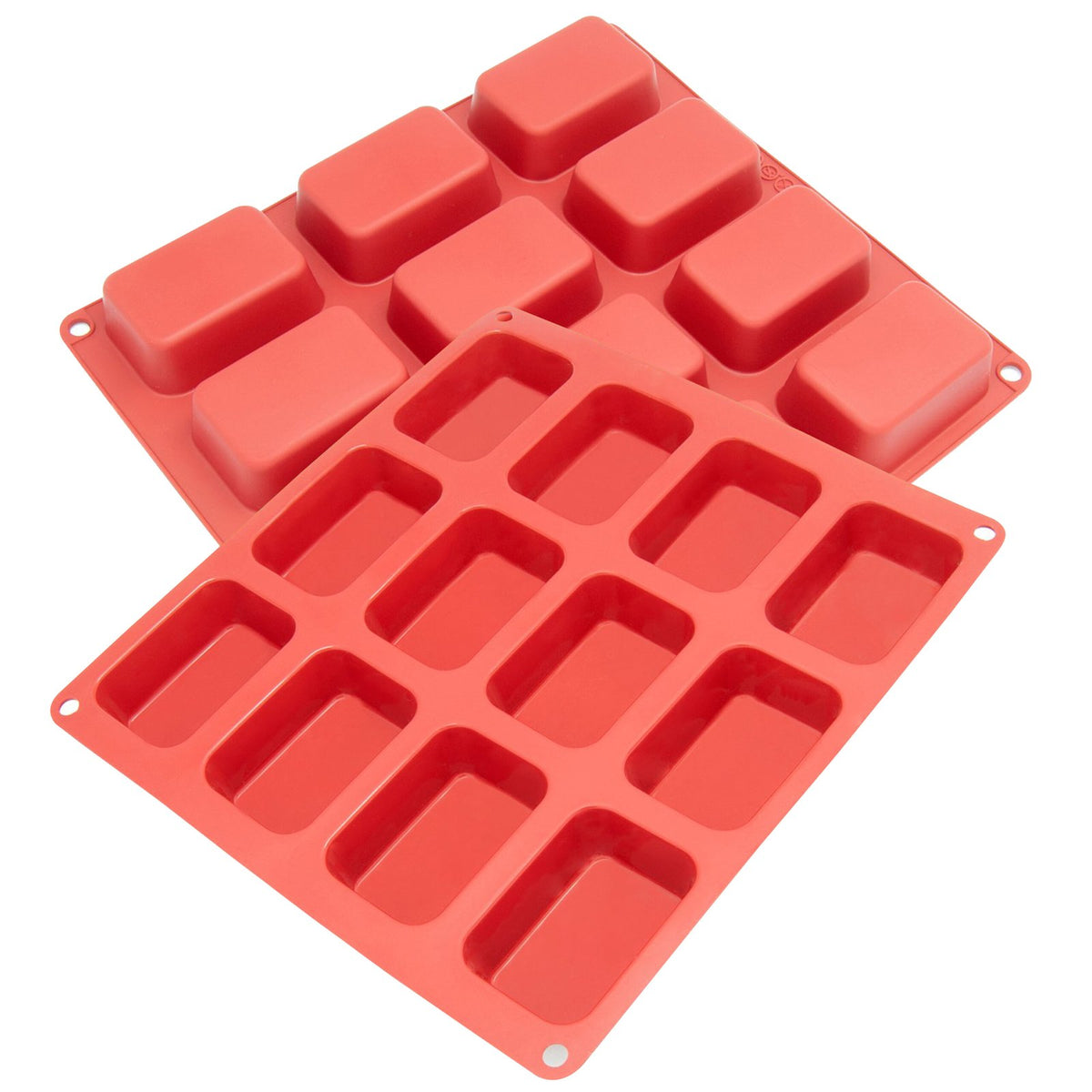 Silicone Rectangle Shape Round Edges Soap Mould, 12 Cavity — image 4
