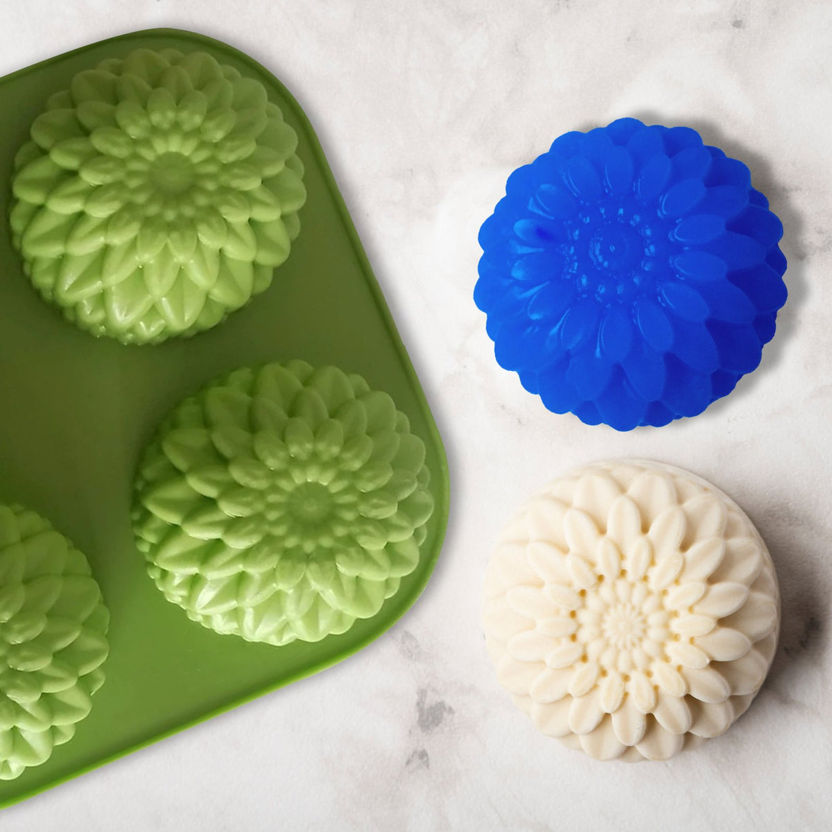 Silicone Sunflower Shape Soap Mould, 4 Cavity — image 3