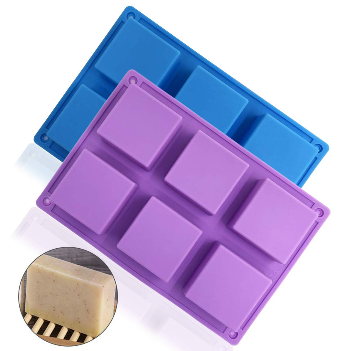 Silicone Square Shape Soap Mould, 6 Cavity — image 3