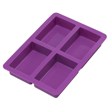 Silicone Rectangle Non-Stick Soap Mould, 4 Cavity — image 2