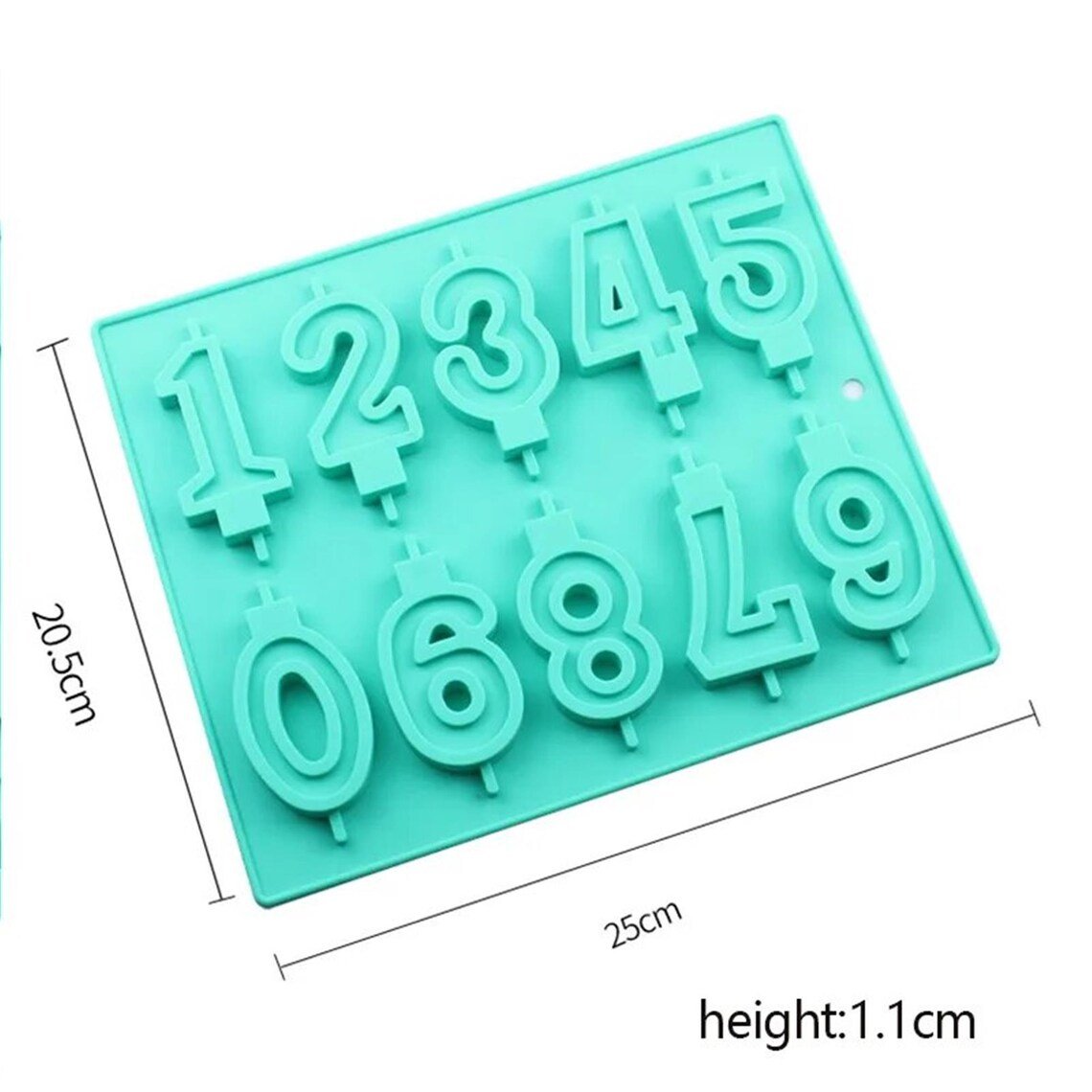 Silicone Number Candle Mould (0–9) for Birthday Cake — image 3