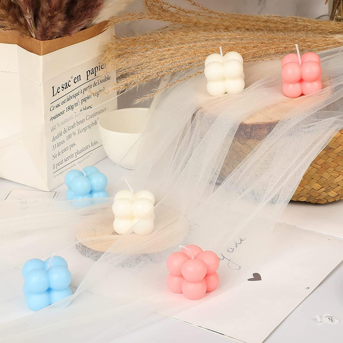 Silicone Bubble Candle Mould, 15 Cavity White — image 4