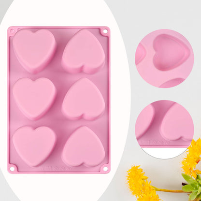 Silicone Heart Shape Soap Bar Mould, 6 Cavity — image 4
