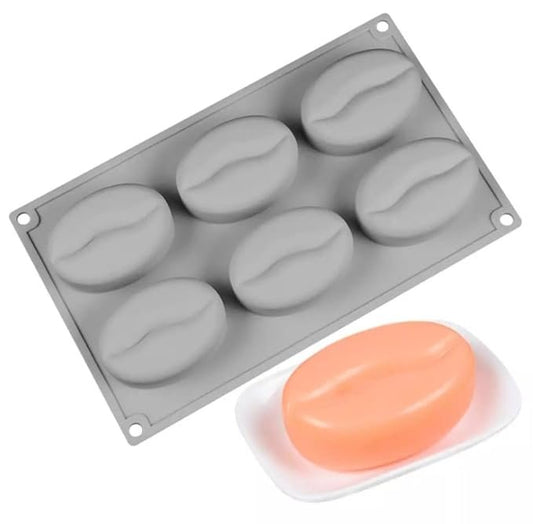 Silicone Coffee Bean Shape Mould, 6 Cavity — image 1