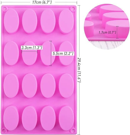 Silicone Small Oval Shape Soap Mould, 16 Cavity — image 2