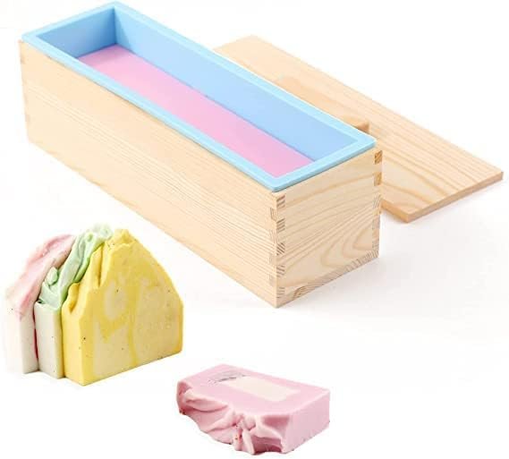 Silicone Rectangular Loaf Soap Mould With Wooden Box — image 6