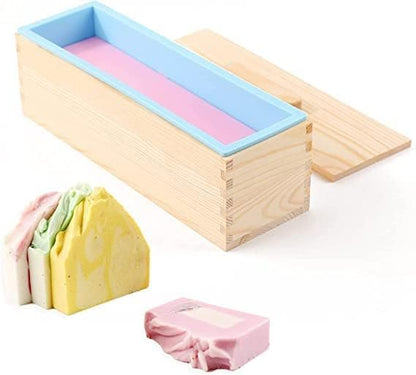 Silicone Rectangular Loaf Soap Mould With Wooden Box — image 6