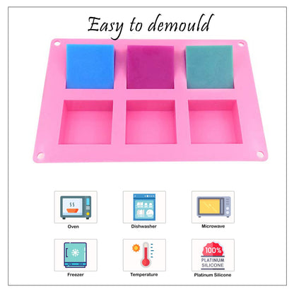 Silicone Square Soap Mould, 6 Cavity — image 4