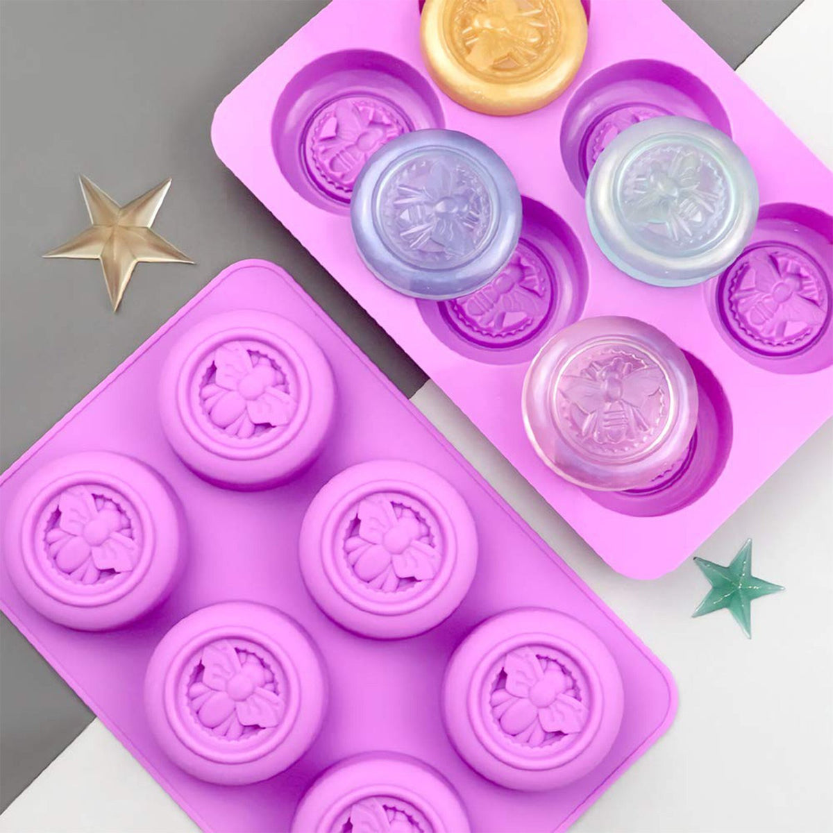 Silicone Round Honeybee Soap Mould — image 5