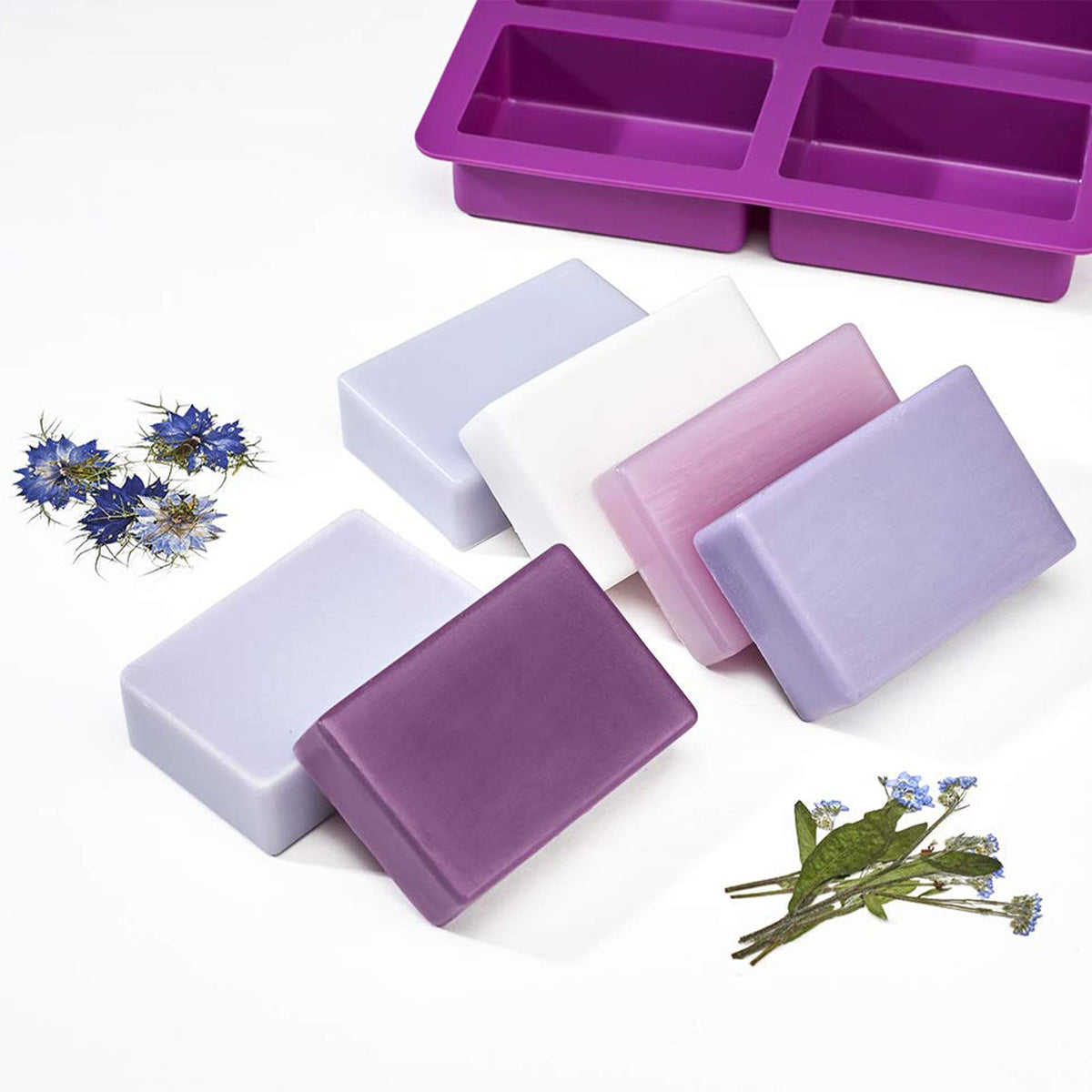 Silicone Rectangle Non-Stick Soap Mould, 4 Cavity — image 4