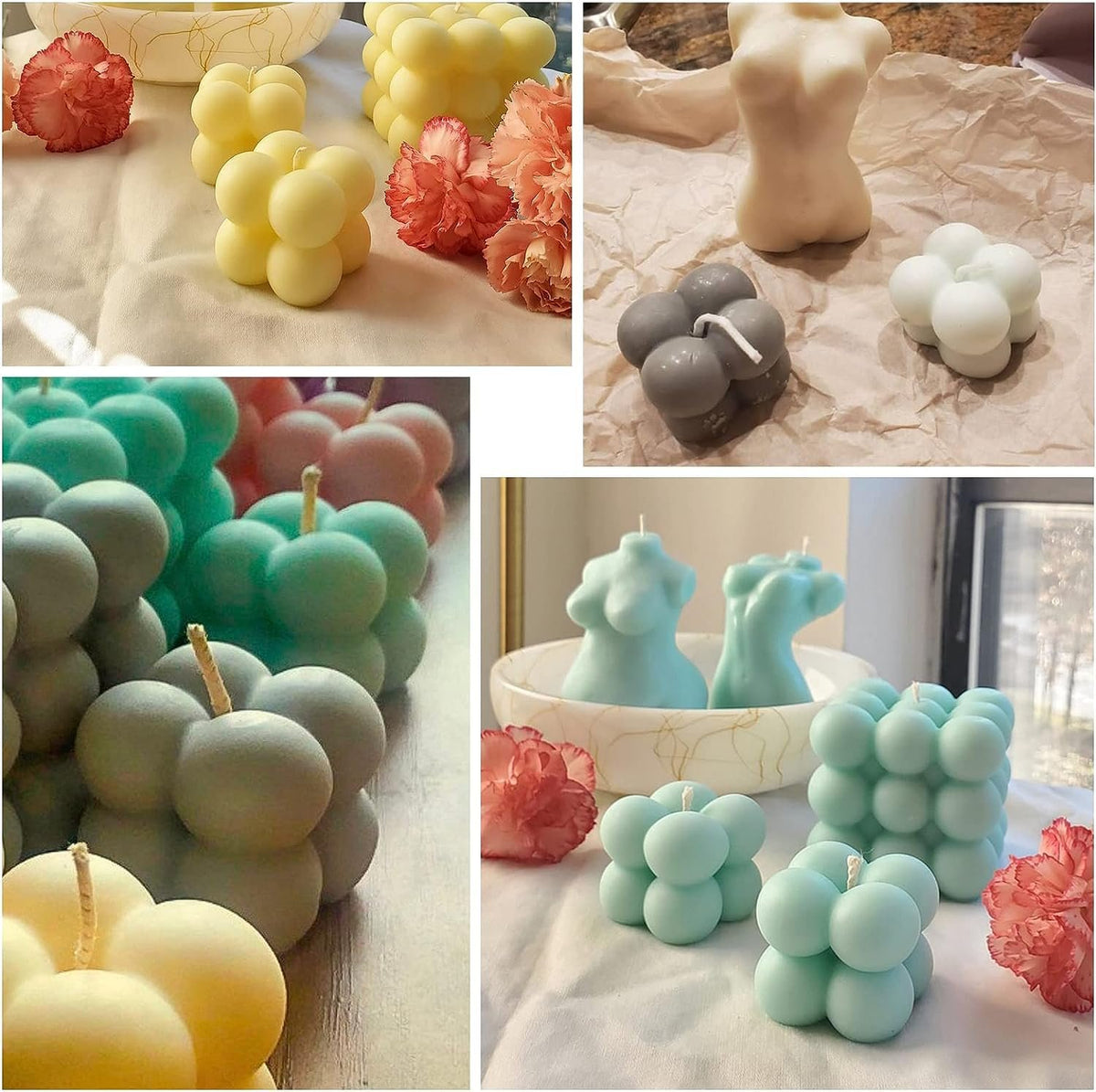 Silicone Bubble Candle Mould, 15 Cavity White — image 5