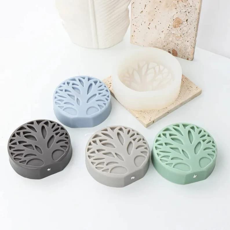 Silicone Round Tree Candle Mould — image 1