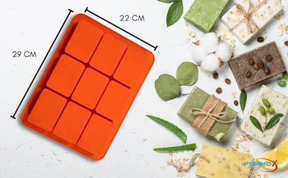 Silicone Rectangle Shape Soap Mould, 9 Cavity — image 2