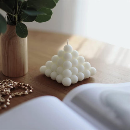 Silicone Pyramid Bubble Cube Candle Mould — image 2
